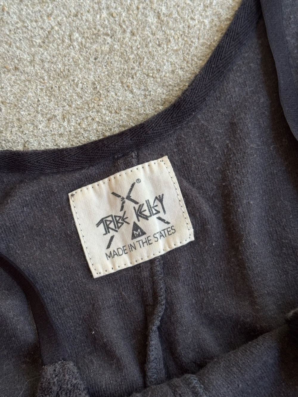 Tribe Kelley Charcoal Gray Terry Romper with Adjustable Straps and Pockets - Picture 4 of 6